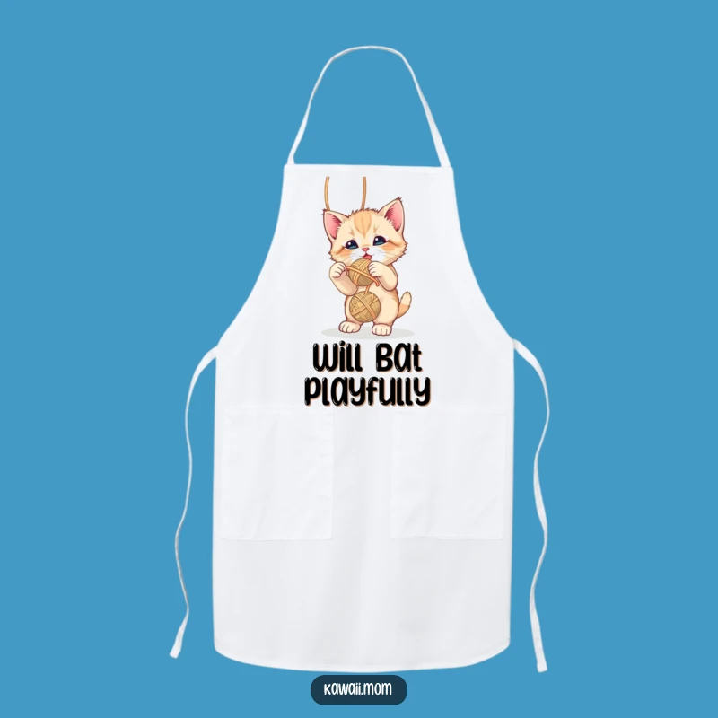 Funny Kitten Yarn Ball Apron - Playful Kitchen Helper Gift