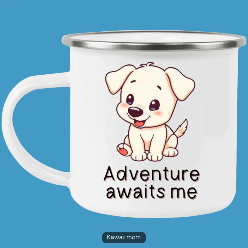 Funny Puppy Tail Wag Camping Mug: Durable Character Cup, Perfect Humorous Gift