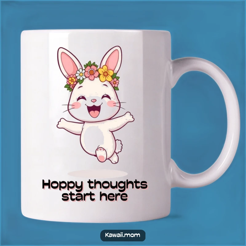 Funny Bunny Flower Crown Mug - A Joyful Hop for Your Morning Coffee Gift
