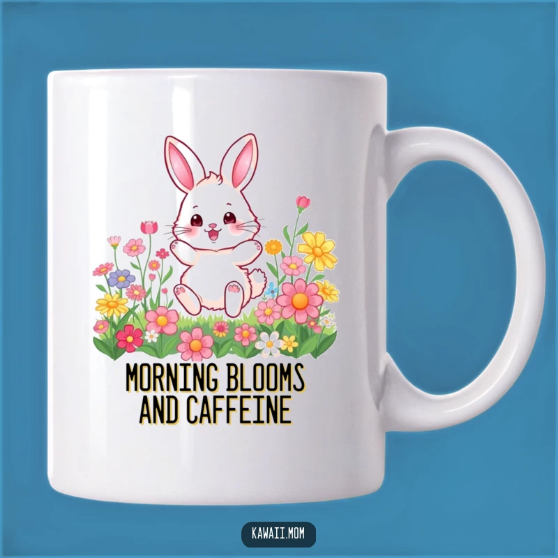 Funny Bunny Flower Hop Mug: A Joyful & Cute Character Gift for Spring Lovers