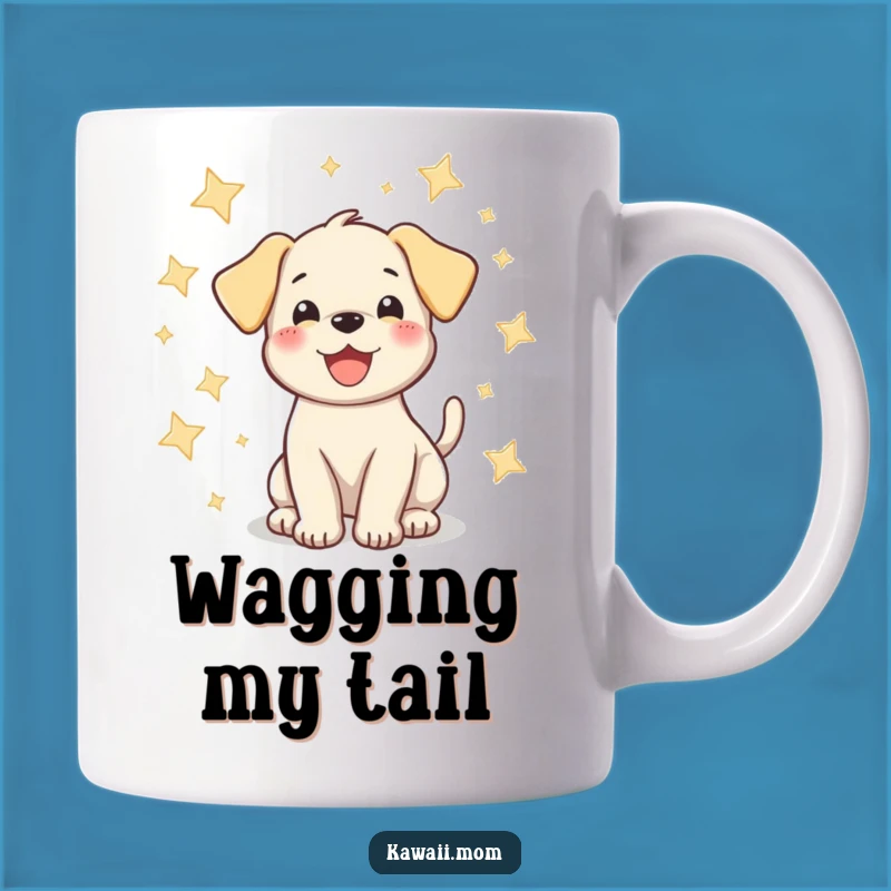 Funny Puppy Star Wag Mug - Happy Dog Character Gift for Whimsical Dog Lovers