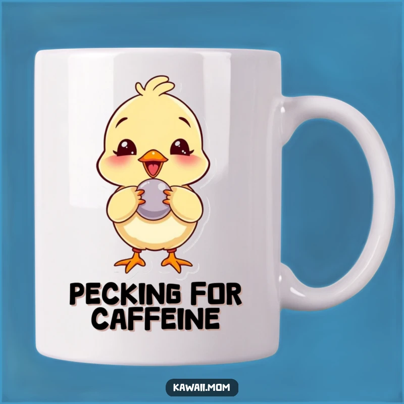 Funny Chick Button Peck Mug: Giggling Character Gift, Perfect Humorous Present