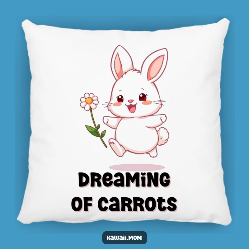 Funny Bunny Flower Hop Pillow - Soft Fluffy Character Cushion for Cozy Comfort