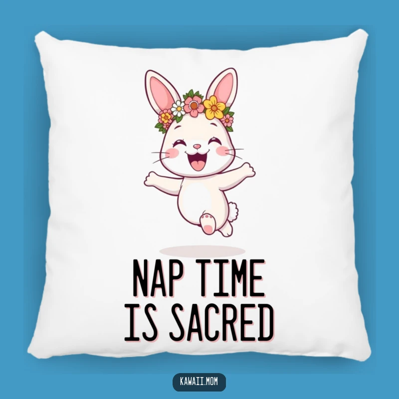 Funny Bunny Flower Crown Pillow - Cozy Comfort with a Joyful Hop Gift