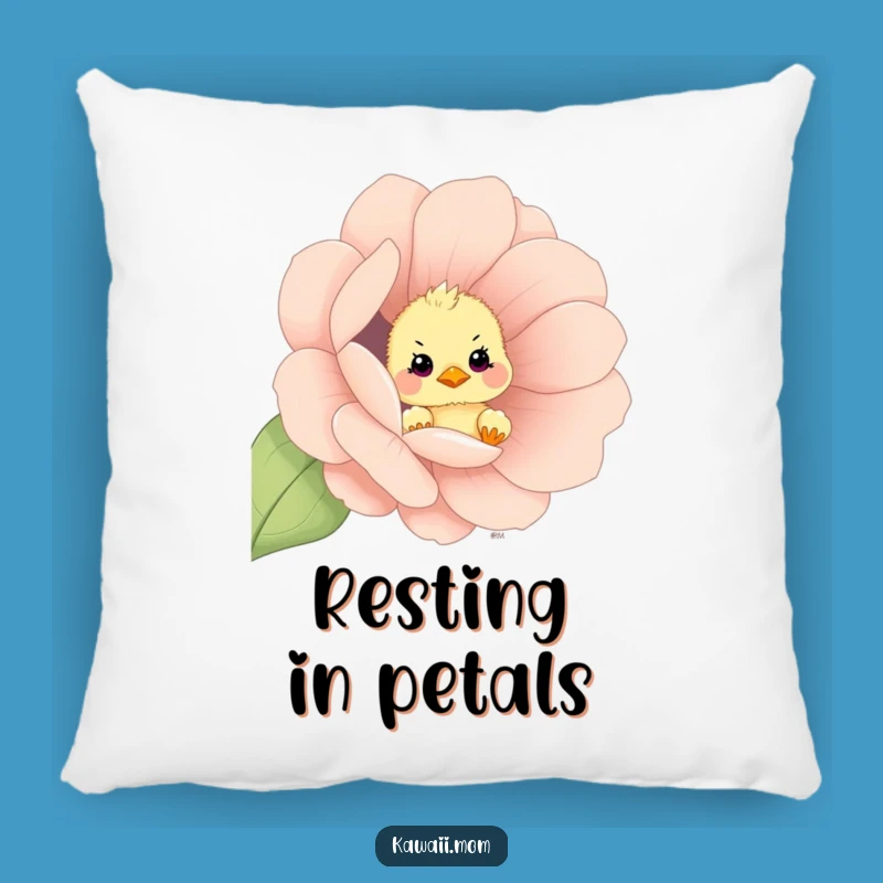 Funny Chick Flower Peek Pillow - Cozy Comfort with a Spring Vibe Gift