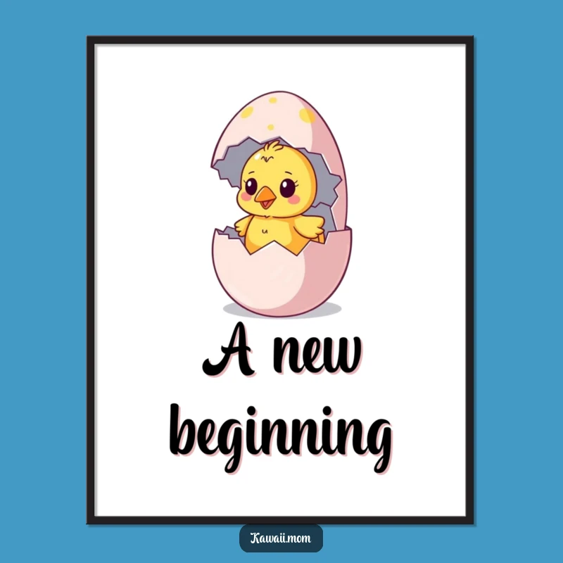 Funny Chick Hatching Digital Art - Quirky Character Print for Instant Charm