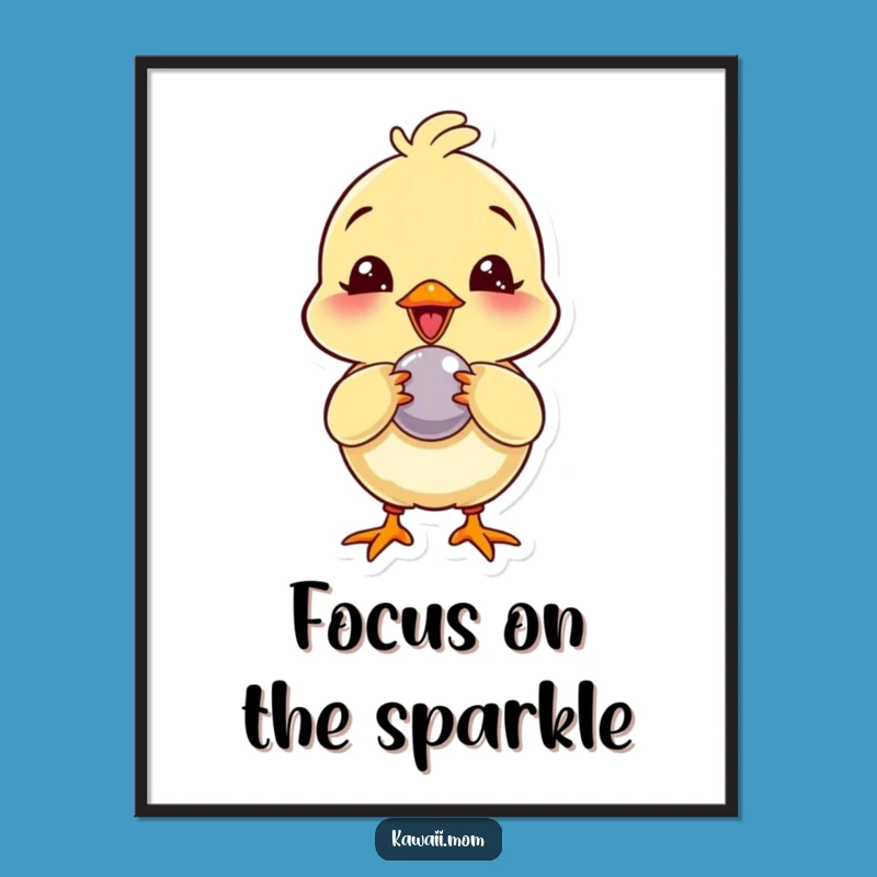 Funny Chick Button Peck Poster: Giggling Character Art, Perfect Humorous Gift