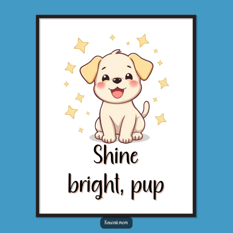 Funny Puppy Star Wag Poster - Whimsical Dog Art for Happy Decor