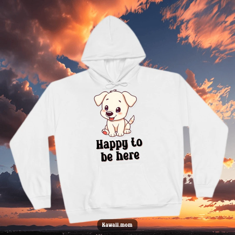 Funny Hoodie: Features an excited puppy character with its tail wagging vigorously, embodying pure canine joy and enthusiasm.