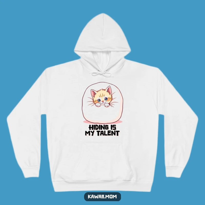 Funny Kitten Cushion Peek Hoodie - Cozy Cat Sweatshirt for Cuddly Comfort Lovers
