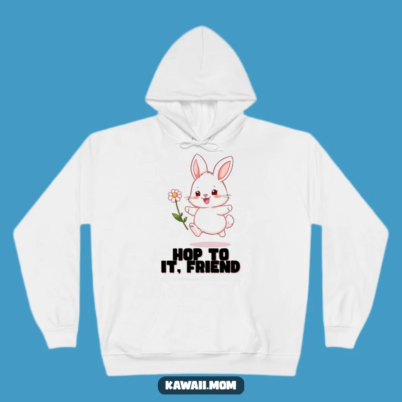 Funny Bunny Flower Hop Hoodie - Cozy Fluffy Character Sweatshirt for Warm Hugs