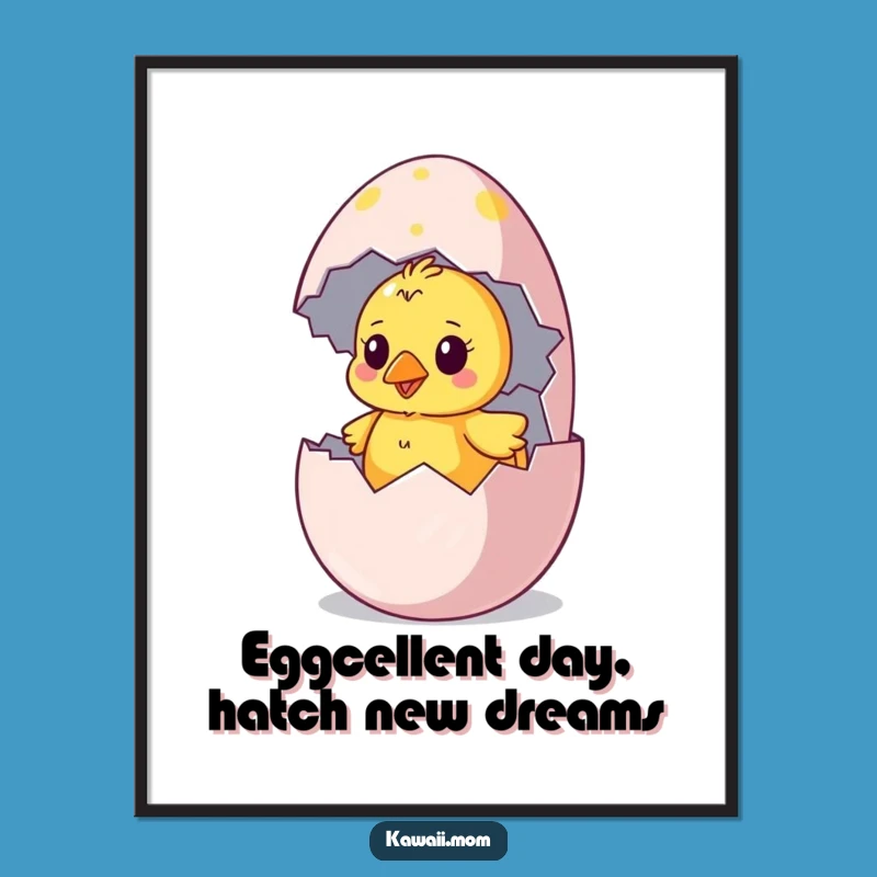 Funny Free Printable Chick Wall Art: Egg Hatch Surprise Downloadable Decor
