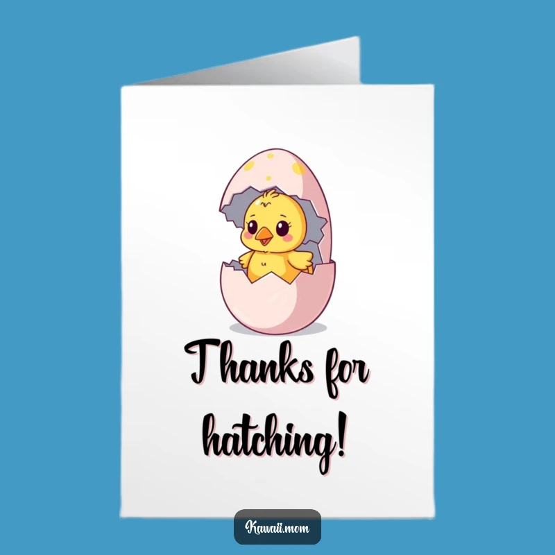 Free Printable Chick Thank You Card: Egg Hatch Surprise Downloadable Gift