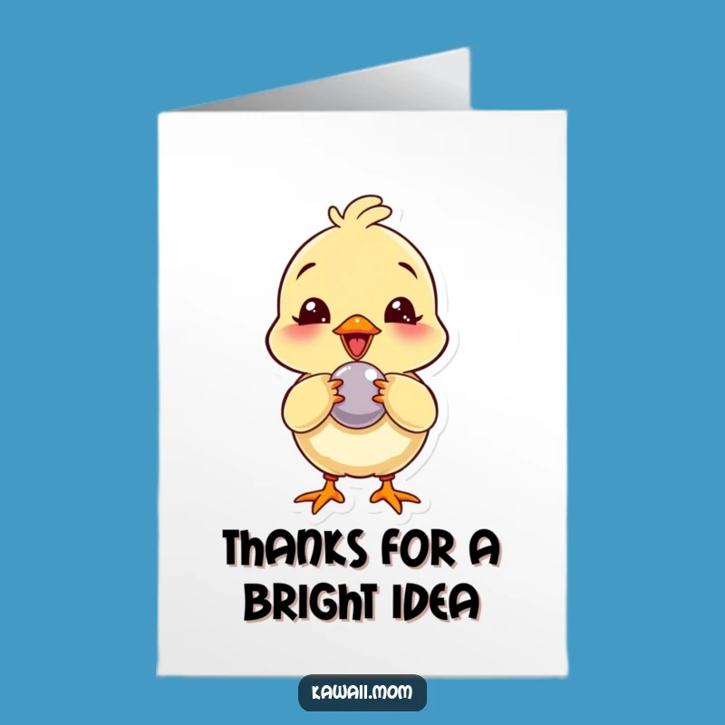 Free Printable Chick Thank You Card: Funny Giggling Button Design for a Sweet Downloadable Gift