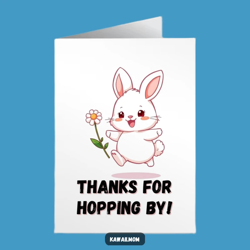 Free Printable Bunny Thank You Card: Flower Surprise Downloadable Gift for Gratitude