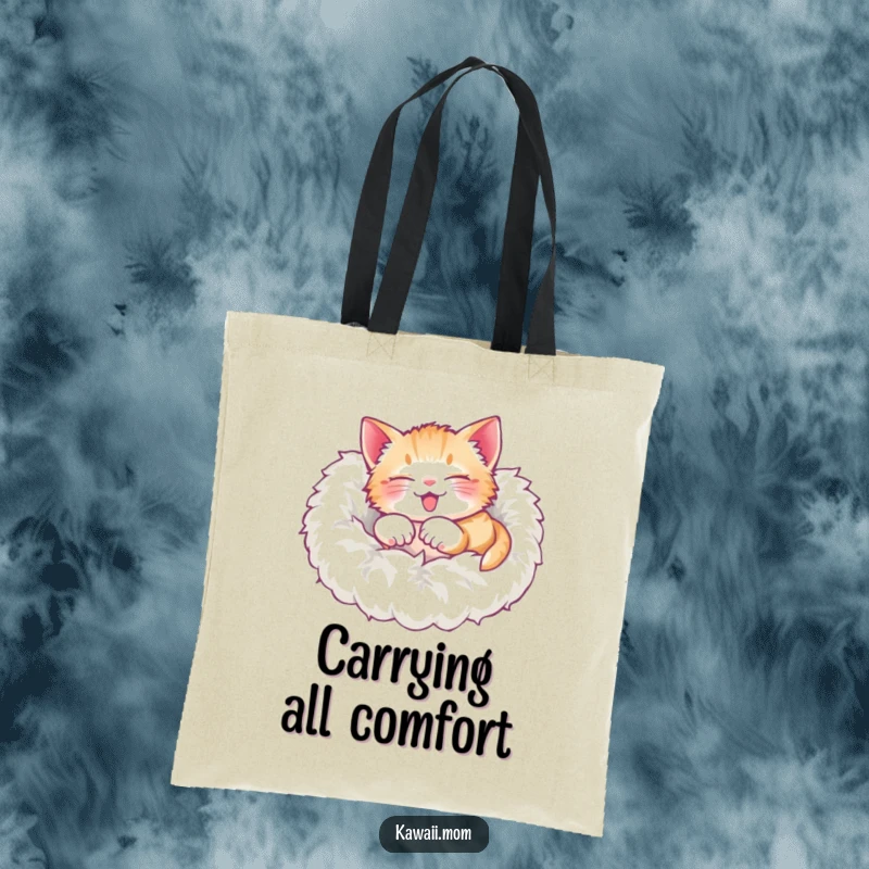 Funny Tote Bag: A delighted kitten rolling over in a soft, fluffy pile, a cozy and charming accessory.